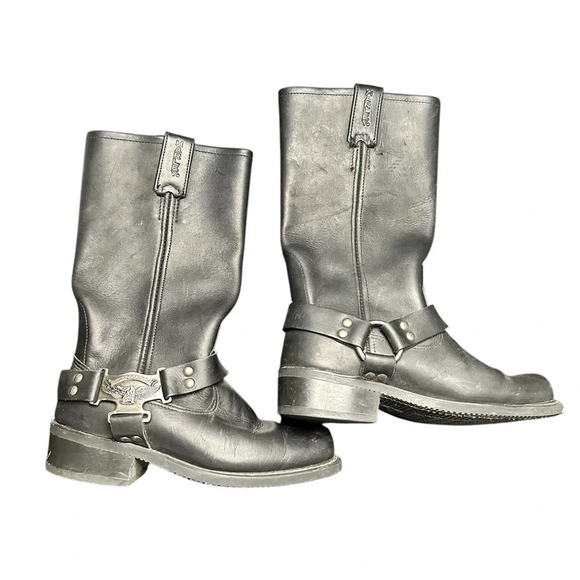 Harley Davidson Black Leather Harness Boot Size 6 - Picture 4 of 6